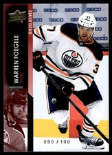 2021-22 Upper Deck UD Exclusives Warren Foegele 090/100 Edmonton Oilers #566