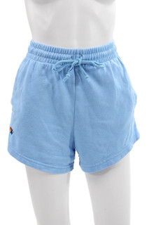 Aviator Nation Women Athletic Blue Cotton Blend Drawstring Shorts Size XS
