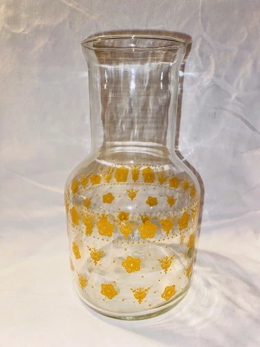 Rare Vintage Pyrex by Corning Butterfly Gold Corelle 9" Glass Juice Carafe CARG3