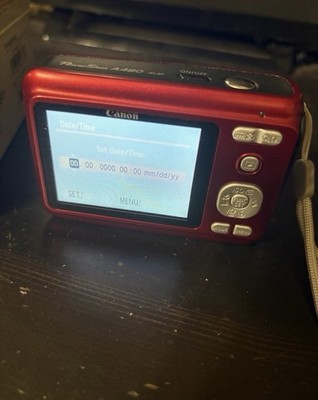Canon PowerShot A480 Red 10MP 3.3x Zoom Camera Built-in Flash