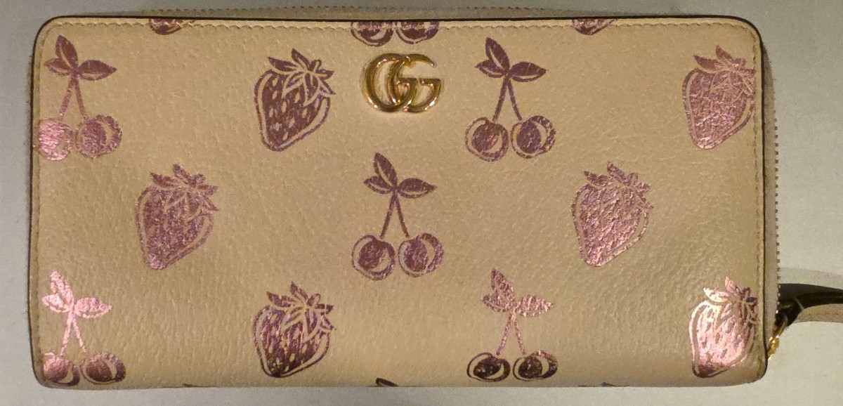 Gucci “GG Marmont” Zip Around Wallet – Fruit Print Edition 🍓🍒 | eBay