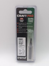 TREND C001 3.2MM X 1/4" TCT STRAIGHT ROUTER CUTTER BIT SOLID CARBIDE C001X1/4TC