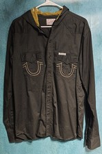 Vintage True Religion Hooded Western Shirt Made In USA Men's Large