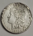 1896 Morgan Silver Dollar Coin 90% Silver - STOPPED A BULLET!