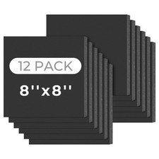 Mat Board Center 12 Pack 8x8 Black Foam Boards Acid Free Foam Core Board 1/8 ...