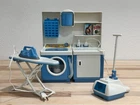 IMCO Vtg Barbie Style Laundry Center Playset, Complete w/  Vacuum, Iron, Washer