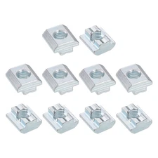 T Nuts, 30pcs - Nickel Plated Carbon Steel T Groove, 4545 Series M10