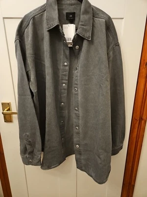 H+M Brand New Grey Size M Denim Shirt Long Sleeve - Image 1 of 4