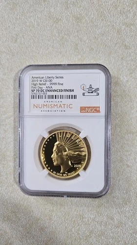 American Liberty Series 2019 W G$100 High Relief First Day-ANA SP70 UC Enhanced