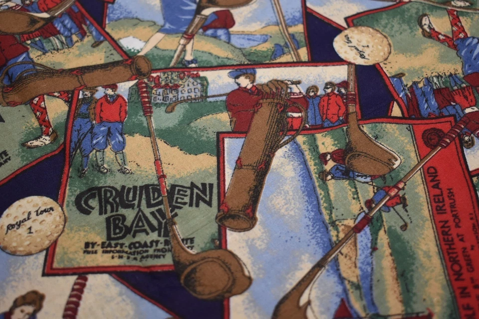 CONCORD FABRICS cotton 2 yards x 45 joan kessler GOLF ireland CRUDEN BAY silloth - Image 2 of 4