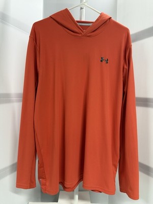 Under Armour ISO-Chill Loose Fit Long Sleeve Hooded Shirt Men XL Orange