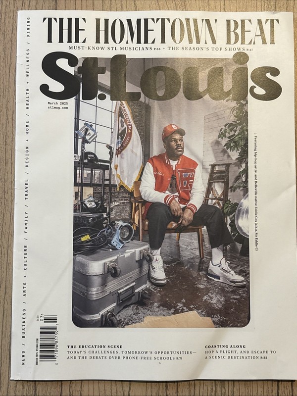 ST LOUIS MAGAZINE MARCH 2025 EDDIE COX SIR EDDIE C HIP HOP MUSICIANS MUSIC GUIDE