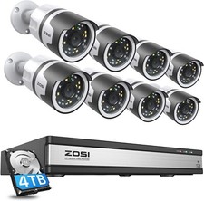 ZOSI 4K PoE 16CH 4TB NVR Outdoor Security 5MP Camera Home System AI Detection