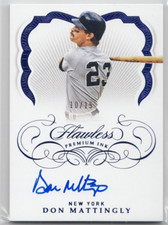 2020 Panini Flawless Premium Ink Sapphire #6 Don Mattingly 10/15