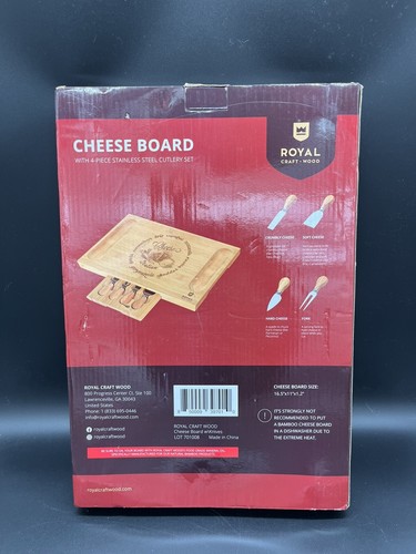 ROYAL CRAFT HOLZ einzigartige Bambus Wurstwaren Brett Käse Platte Serviertablett XL - Bild 3 von 4