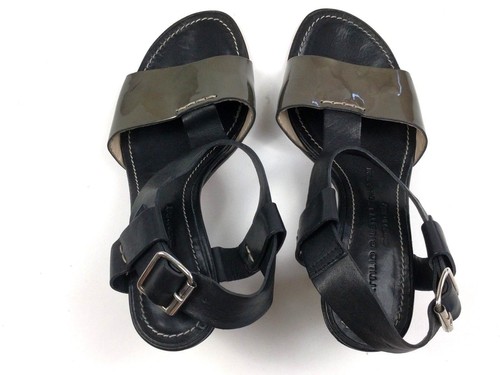 AGL Black T Strap Open Toe Heels Size 35.5 Atillio Giusti Leombruni Italy - Picture 3 of 9