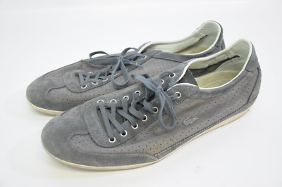Lacoste Misano Slate Gray Blue Suede Leather Street Sneakers Shoes 12 US