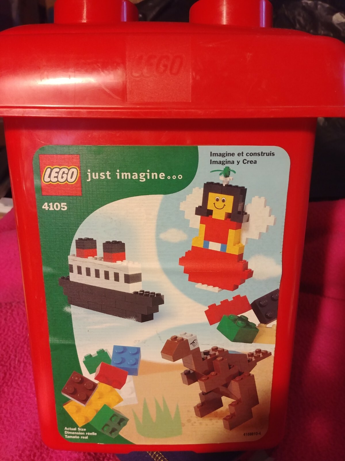 Vintage Lego Bucket, creator imagine and build 500 pcs 4105 Never