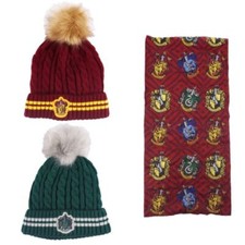 Harry Potter Gryffindor Slytherin Mädchen Winter Set Mütze plus Snood Schaal