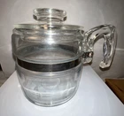 Vintage Pyrex 7754B Glass Coffee Pot & Lid Only 2 - 4 Cup Flameware Percolator