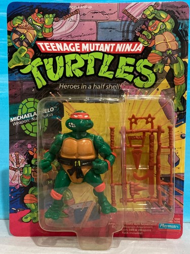 1990 MICHAELANGELO 44 BACK CARD MOC Teenage Mutant...