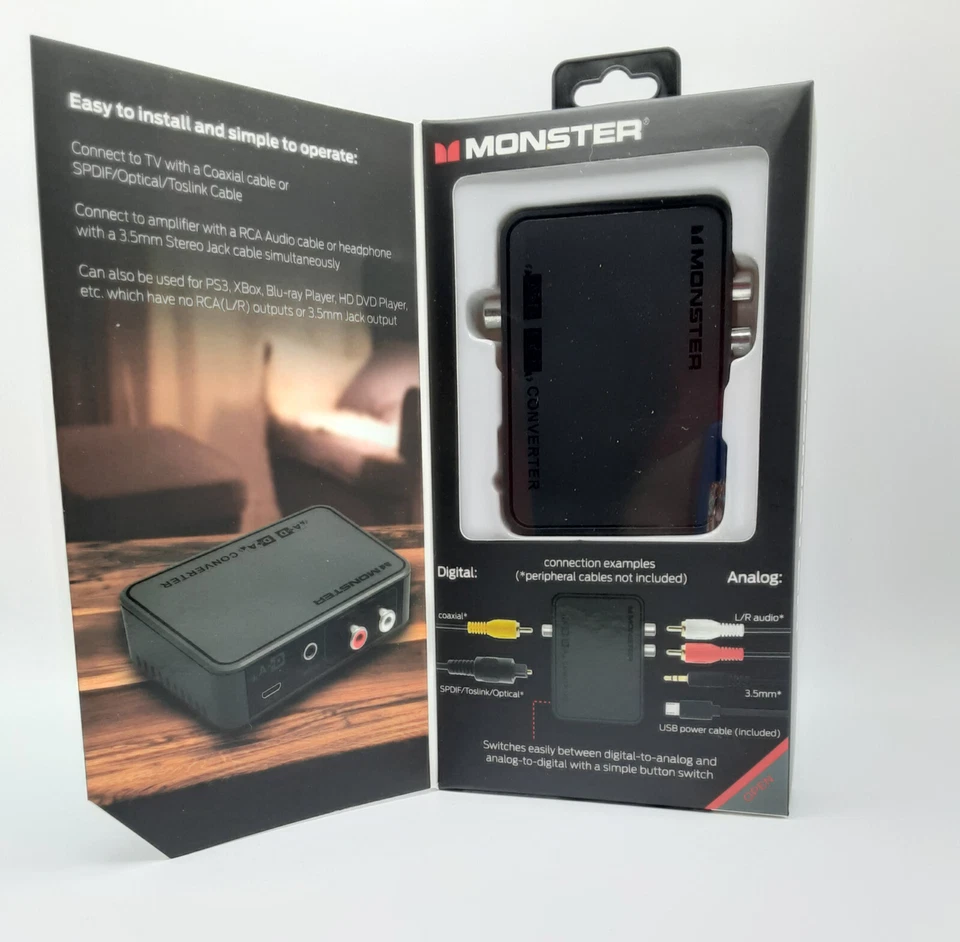 Monster Digital to Analog  / Analog to Digital Combo Audio Converter Black  - Image 3 of 3