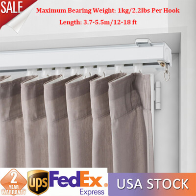 12-18ft Curtain Hanging Track System Track Kit with Hooks Wall Mount NEW