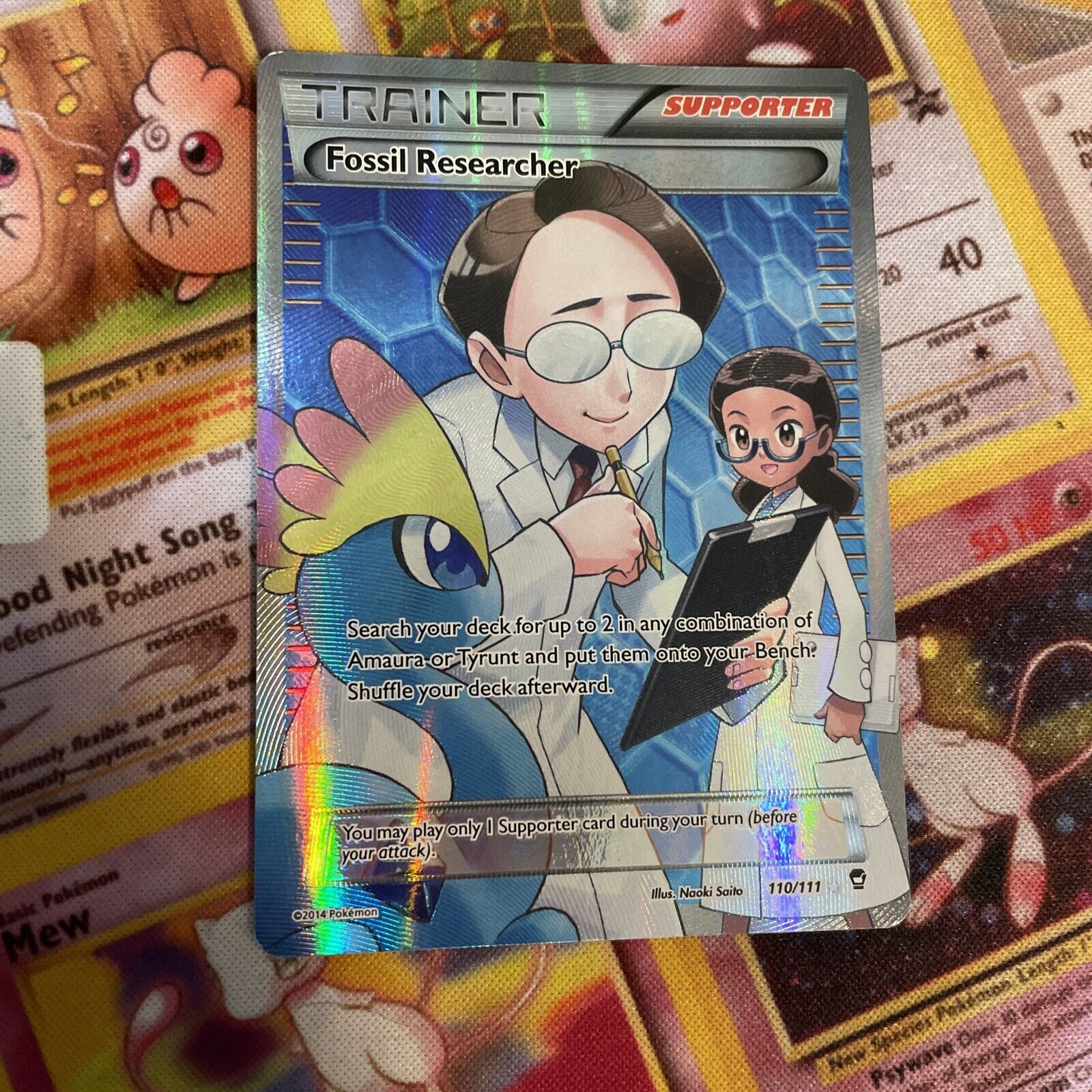 Pokemon Card Fossil Researcher 110/111 XY Furious Fists Full Art MP