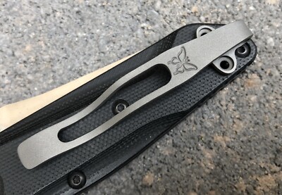 Flat Gray Titanium Deep Pocket Clip Made For Benchmade Osborne 940 943 Knife