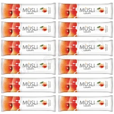 12 TEKMAR MUSLI Peach & Yogurt Breakfast Cereal Bars Snacks Treats 30g 1.05oz