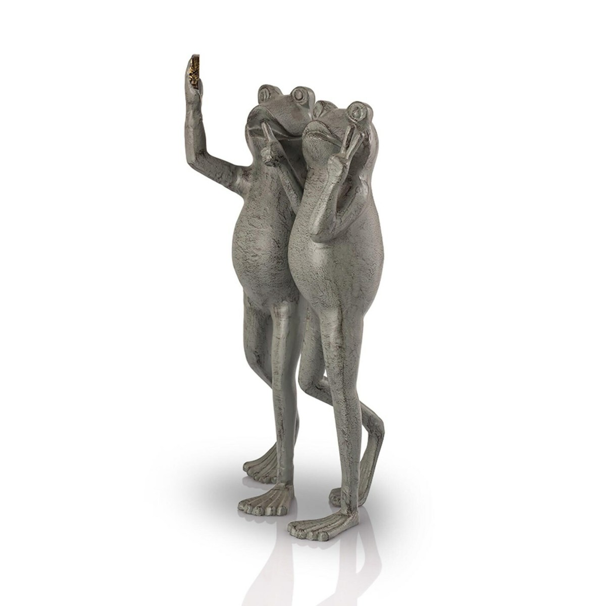 SPI Home Gartenfigur Frosch Mit Buch – Verwittertes Blaugrün, Aluminium/Eisen, 15,2x14 Cm