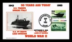 WW2 U.S. TROOPS INVADE ITALY PT BOATS  50TH ANN NICHOLS THERMOGRAPHIC FDC 1993
