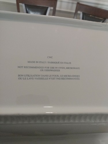 Set off 9 CWC sculpted white Grape Leaf serving platters  bowl Made in Italy  - Picture 3 of 9