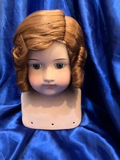 Large Artist Made Porcelain Bisque Doll Head with Wig CYA