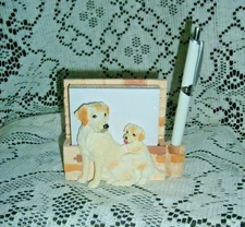 GOLDEN LABRADOR RESIN 3-D PET NOTE PAD WITH PEN PAPER NEW #46480-20 MAGNETIC