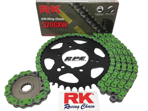 Green 2016-2018 Kawasaki ZX-10R RK GXW 520 Quick Accel Chain and Sprockets Kit - 第 1/4 張圖片