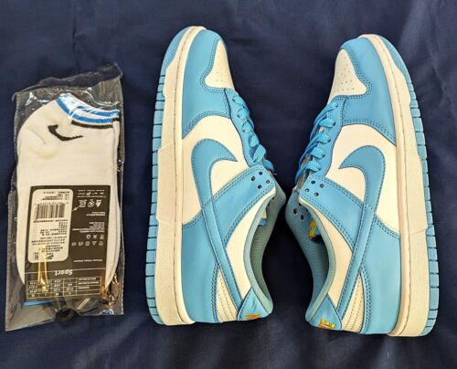 Nike Dunk Low Coast North Carolina Blue Gold Stitch Womens 9.5 Mens 8 - Picture 3 of 6