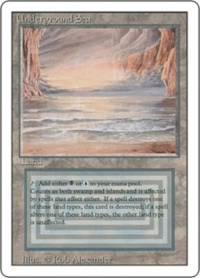 MTG underground sea 3ED x1 ③ 1x Underground Sea Heavy Play, English 3rd Edition Revised