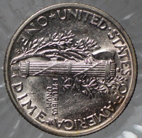 1945-S Mercury Silver Dime Unc Original Nice Light Toning - Picture 5 of 8
