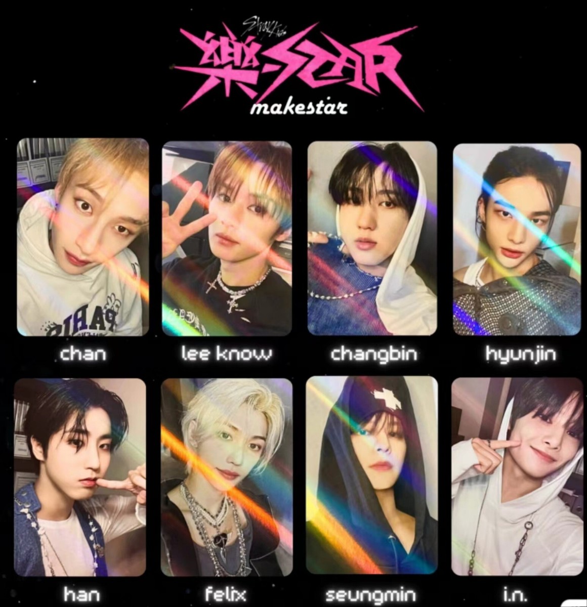 stray kids 楽star makestar トレカ Stray Kids 樂-STAR ROCK-STAR MAKESTAR Limited Official Photocard