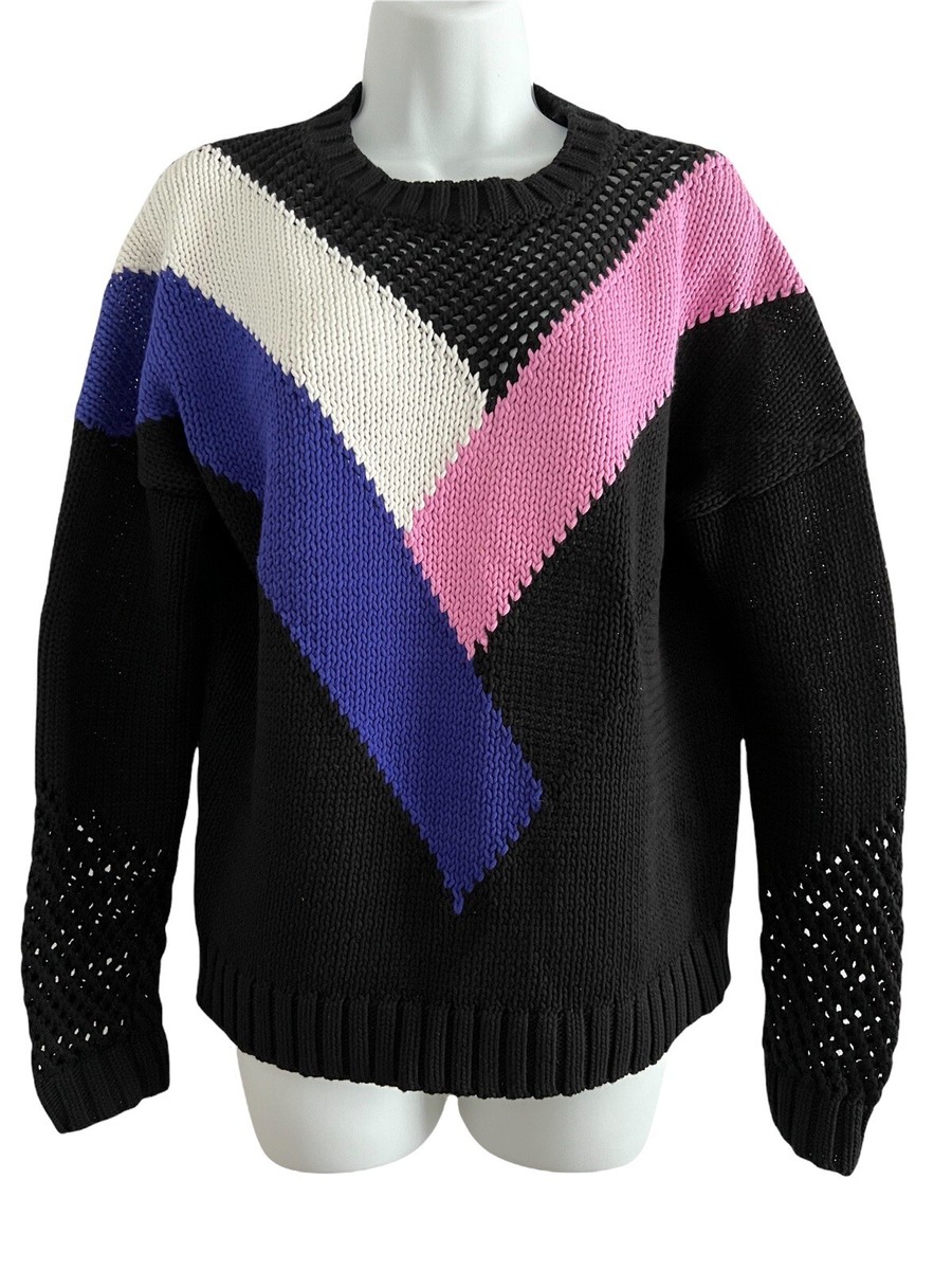 Suéter Maje Para Mujer Mediano Marylene Negro Rayas Malla