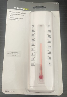 Hillman Minute Key White Thermometer Multiple Key Hider Outdoor Plastic Hideaway