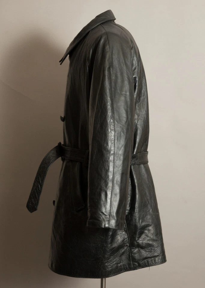 Chaqueta de cuero vintage de los oficiales de policía italianos de los años 40 Foto 4 de 4