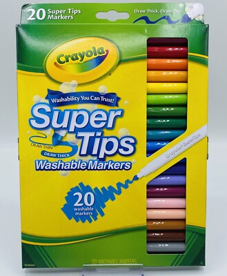 Crayola Super Tips Markers, Washable Markers, 20 Count  FREE SHIPPING