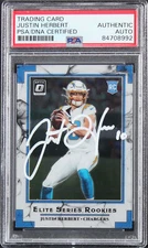 Chargers Justin Herbert Signed 2020 Donruss Optic #ESR-JH RC Card PSA Slabbed