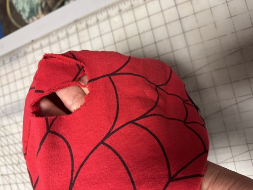 Boys Spiderman Jacket Large 12/14 Full Zip Red Pockets Hood Long Sleeve REPARED - Picture 13 of 17