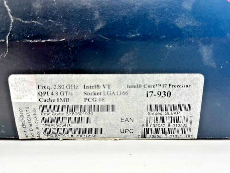 NEW Intel Core i7 930 2.8GHz Quad-Core (BX80601930) PC Processor NEVER USED WOW! - Image 3 of 4