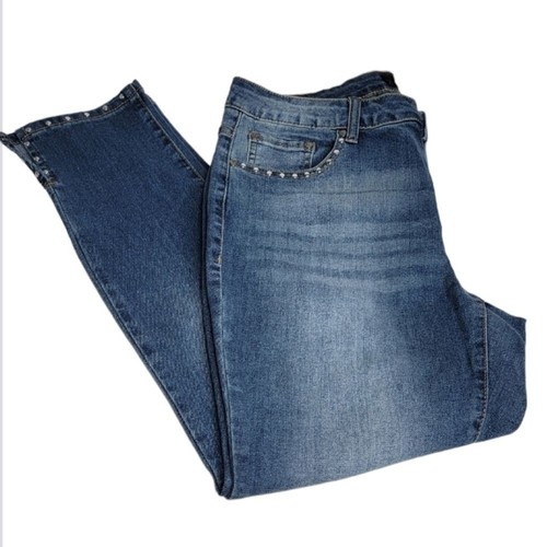 Earl skinny Jeans ankle silver studded size 12 blue