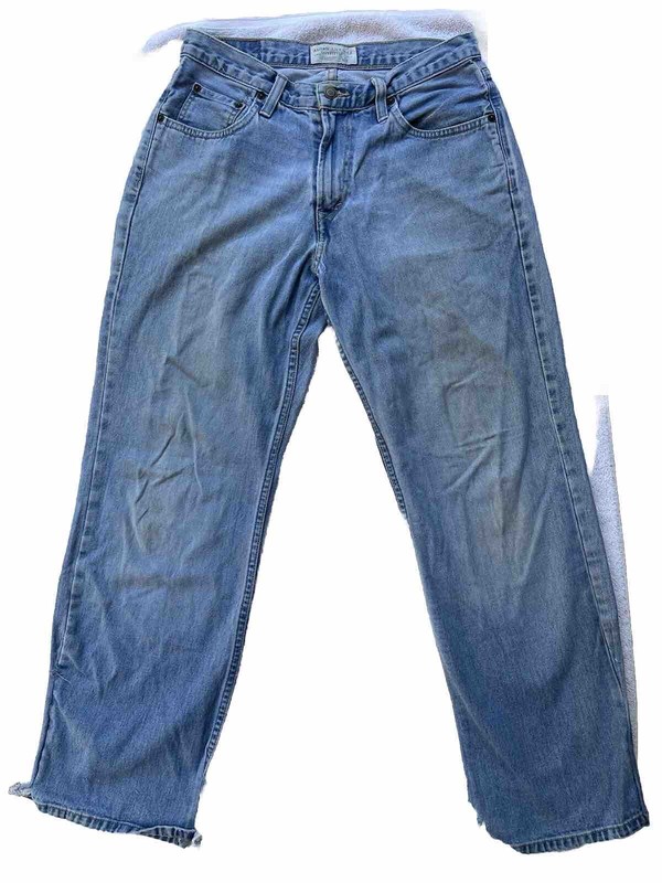 American Eagle 30x30 Light Wash 100% Cotton Denim Worn Grunge Wide Leg Jeans