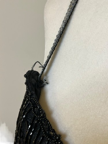 Vintage- LILLIE RUBIN After Five Size 10 Beaded Black Evening Party Dance Dress - Picture 9 of 24